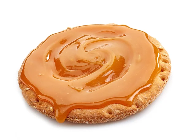 Bread cookie with caramel cream — Stock Photo, Image