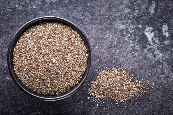 Bowl of chia seeds — Stock Photo, Image