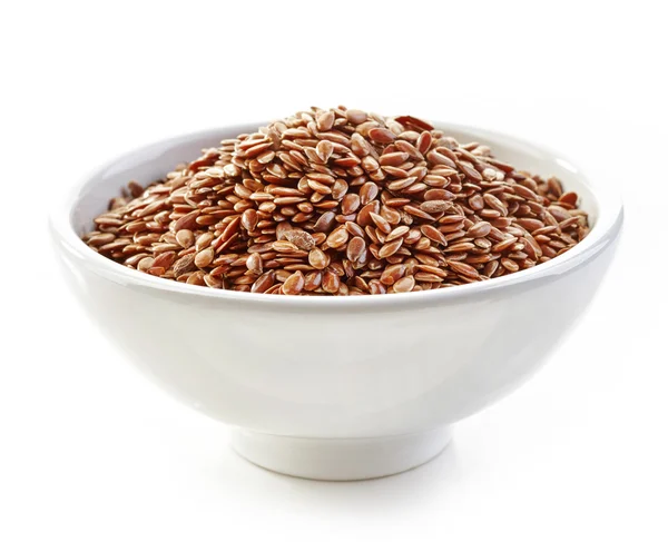Bowl of flax seeds — Stock Photo, Image