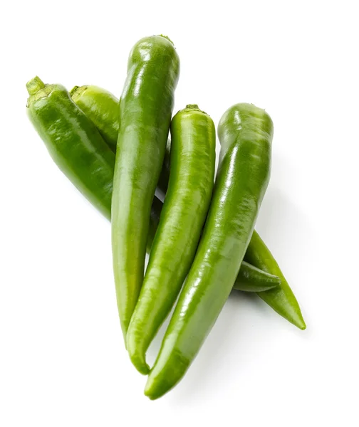 Fresh green chili peppers — Stock Photo, Image