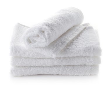 Beyaz spa havlu yığını