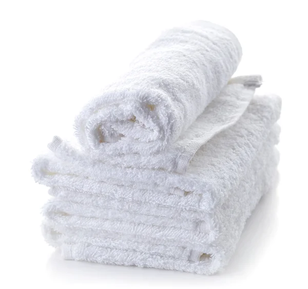 Stack of white spa towels — Stock Photo, Image