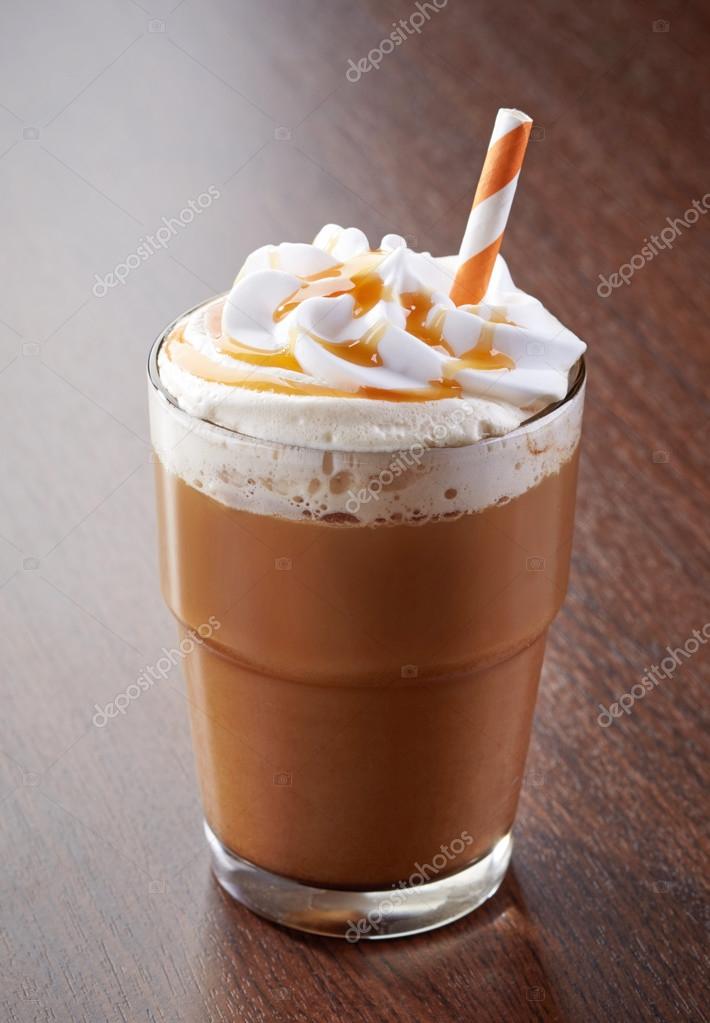 two glasses of iced coffee latte Stock Photo by magone