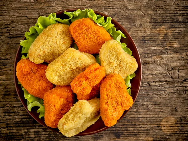 Olika chicken nuggets — Stockfoto