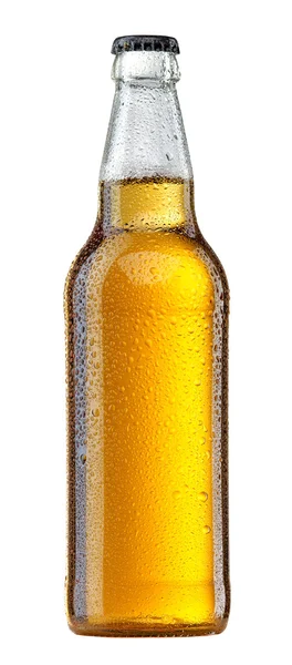 Garrafa de cerveja com gotas de água — Fotografia de Stock