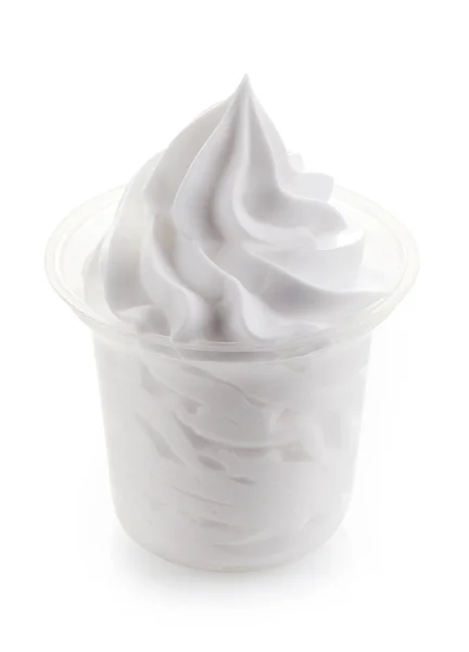 Glass of whipped cream — Stock Photo, Image