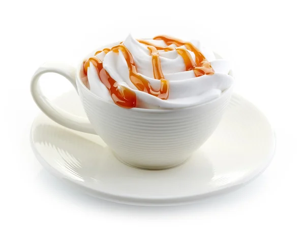 Kopje koffie caramel latte — Stockfoto