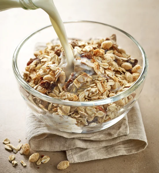 Tazón de desayuno saludable muesli — Foto de Stock