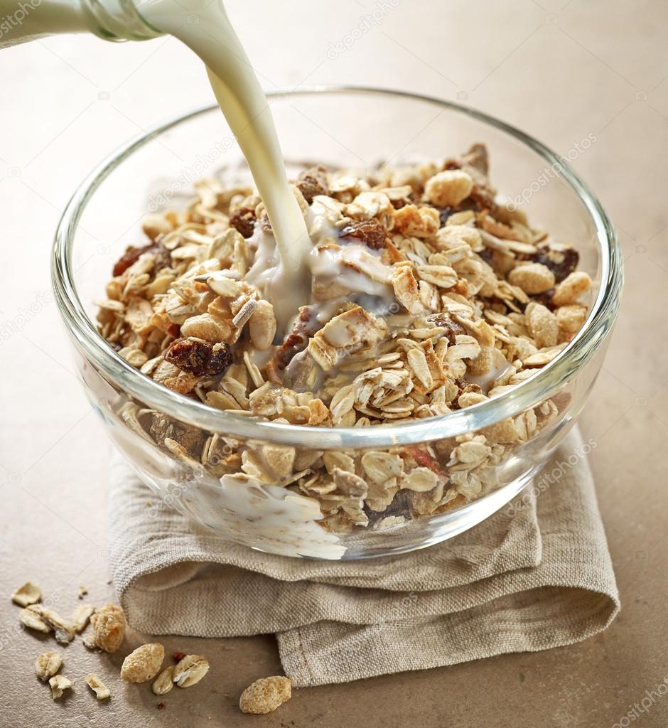 bowl of healthy breakfast muesli