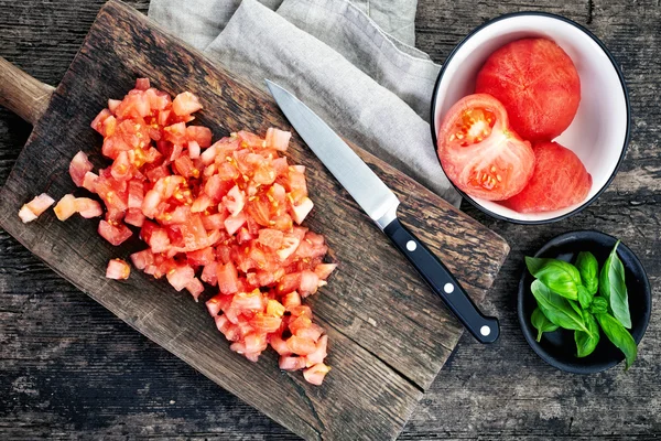 Нарізані помідори — стокове фото