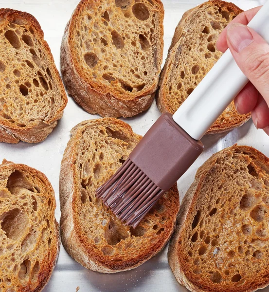 Toasted bread slices — Stock Photo, Image