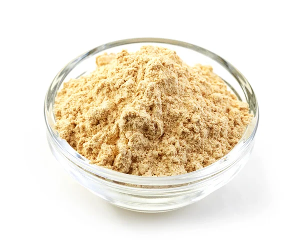 Bowl of maca powder — Stock Photo, Image