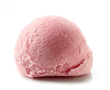 Beyaz arka plan üzerinde izole pembe dondurma kaşık