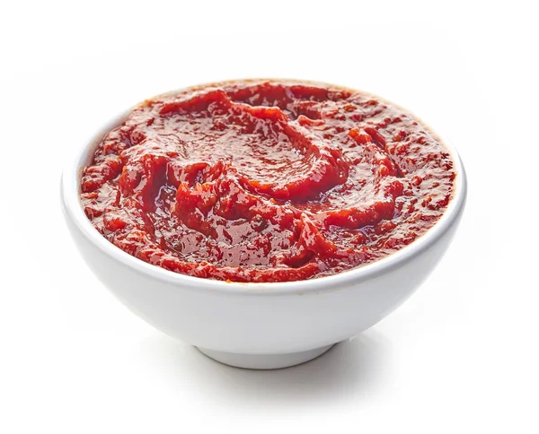 Миска горячего соуса — стоковое фото