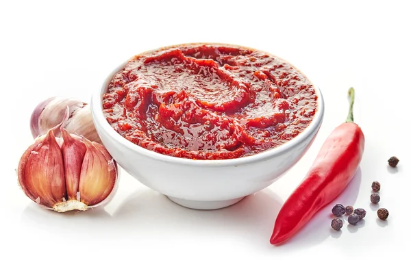 Hot chili és a fokhagyma mártás — Stock Fotó