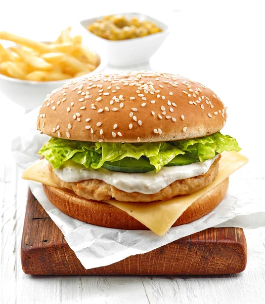 Burger de poulet frais — Photo