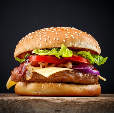 Taze lezzetli hamburger.