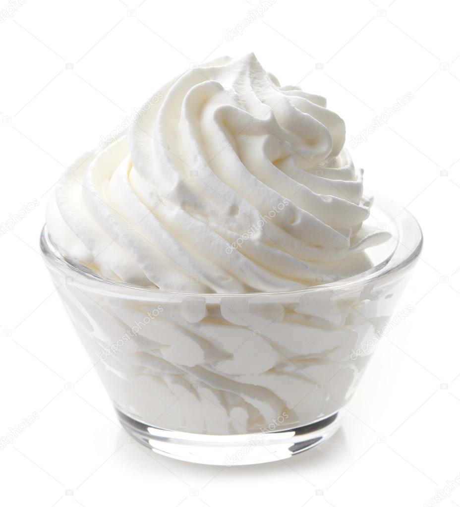 bowl of whipped cream