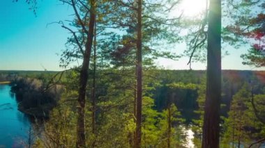 Bahar Nehri ve güneş, panoramik hızlandırılmış