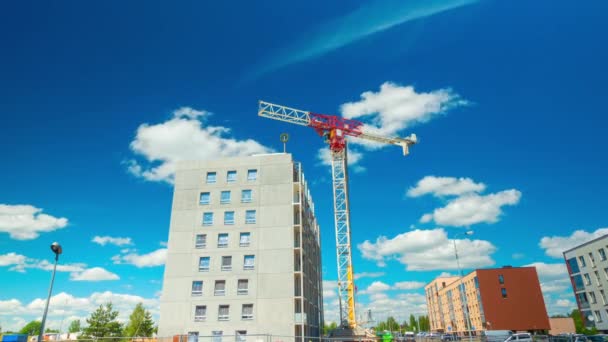 Guindaste de torre de desmontagem, time-lapse — Vídeo de Stock