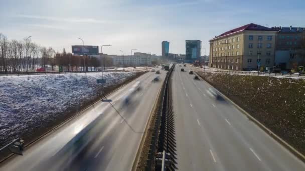 Vilnius Lituânia Por Volta Março 2021 Estrada Movimentada Muitos Carros — Vídeo de Stock