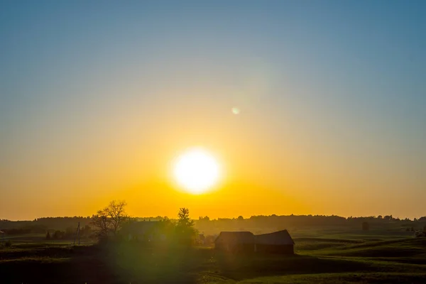 Paisaje Rural Puesta Sol — Foto de Stock