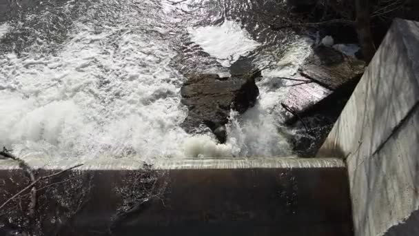 Cascada Antiguo Molino Agua Cámara Lenta — Vídeo de stock