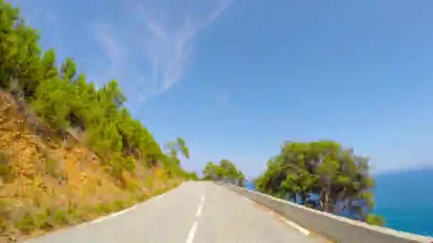 Weg langs de kust van Frankrijk, time-lapse — Stockvideo