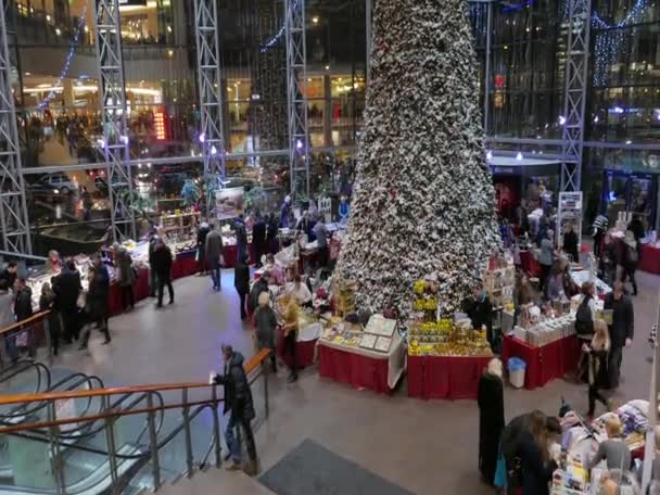 Kerstmis Fair, Vilnius, Litouwen — Stockvideo