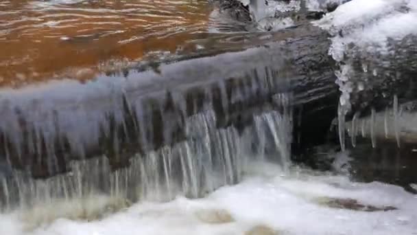 Χειμώνα ποταμού Πανόραμα — Αρχείο Βίντεο