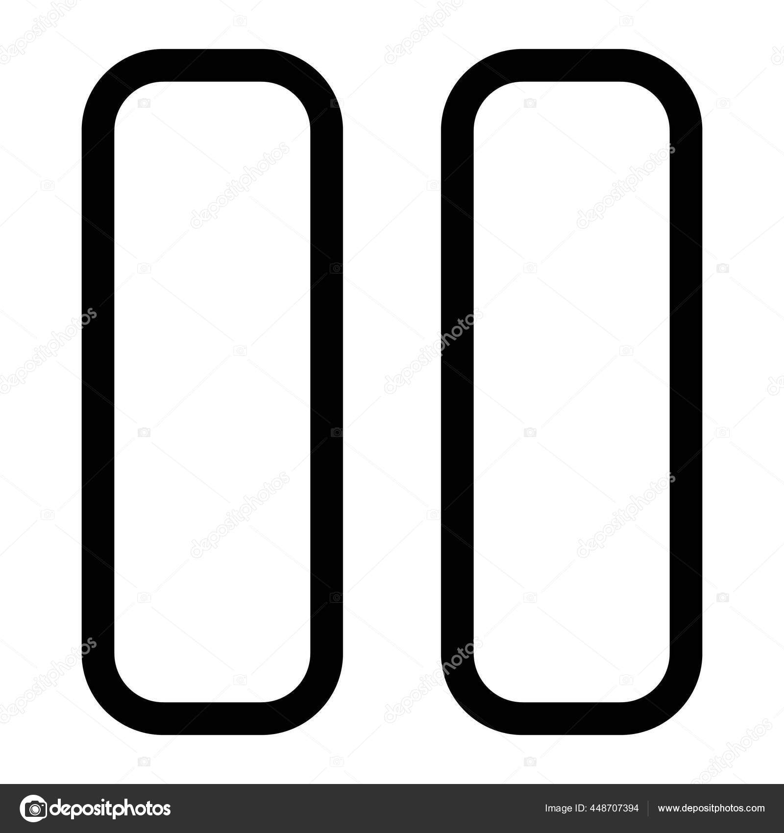 Pause Double Bar Representation Interface Stock Vector Image by