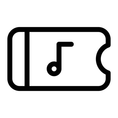 Davetiye için müzikal etkinlik bileti beyaz bir arkaplanda izole edildi