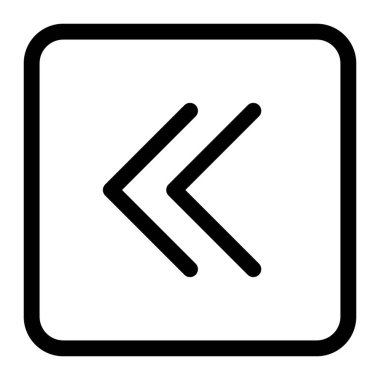 Arka düğmesi çift ok olan kare kutu