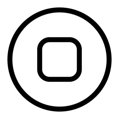 Çemberin içinde kare bir düğmeyle müziği durdurmak