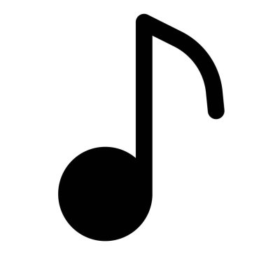 Beyaz bir arkaplanda izole edilmiş müzikal nota logotype düzeni