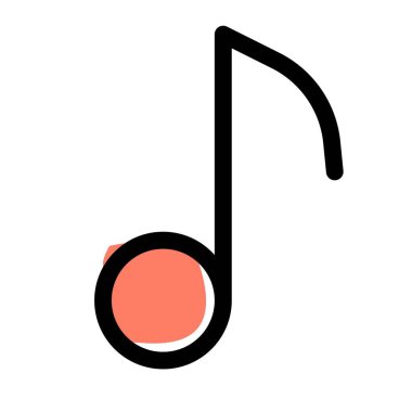 Beyaz bir arkaplanda izole edilmiş müzikal nota logotype düzeni