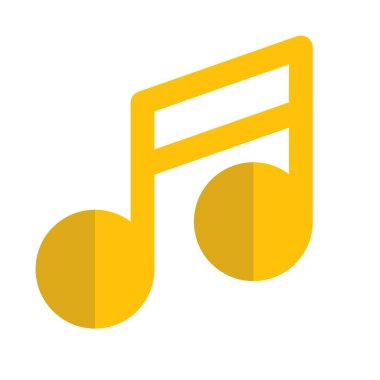 Beyaz arkaplanda izole edilmiş şarkı nota düzeni