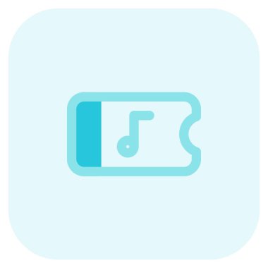 Davetiye için müzikal etkinlik bileti beyaz bir arkaplanda izole edildi