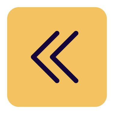 Arka düğmesi çift ok olan kare kutu