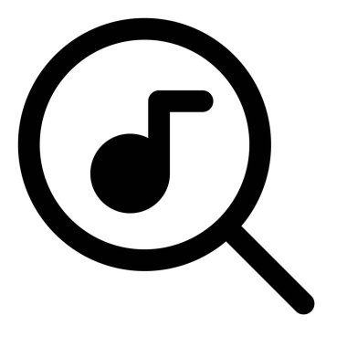 Çevrimiçi müzik aramak için büyüteç Logotype