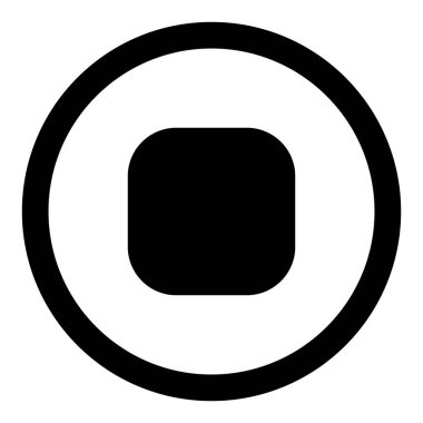 Çemberin içinde kare bir düğmeyle müziği durdurmak