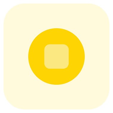 Çemberin içinde kare bir düğmeyle müziği durdurmak