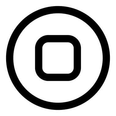 Çemberin içinde kare bir düğmeyle müziği durdurmak