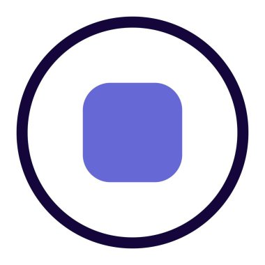 Çemberin içinde kare bir düğmeyle müziği durdurmak