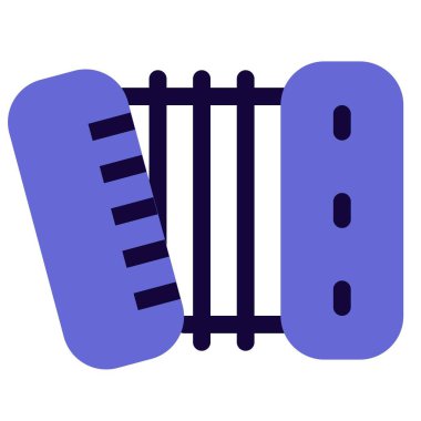 Akordeon müzik enstrümanı, çizgi vektör illüstrasyonu