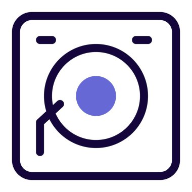 Disk jokeyi müzik enstrümanı, satır vektörü illüstrasyonu