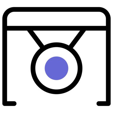 Gong müzik aleti, çizgi vektör illüstrasyonu