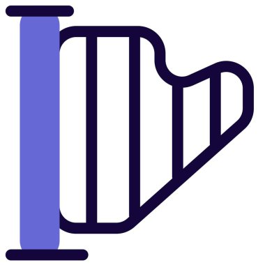 Arp müzik enstrümanı, çizgi vektör illüstrasyonu