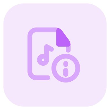 Beyaz arkaplanda izole edilmiş müzik meta verisi bilgileri