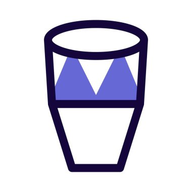 Kettledrum müzik enstrümanı, çizgi vektör illüstrasyonu